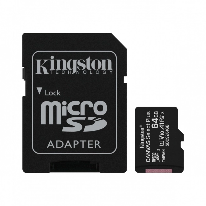 Carte mémoire MicroSD 64GB Canvas Select Plus 100MB/s adaptateur