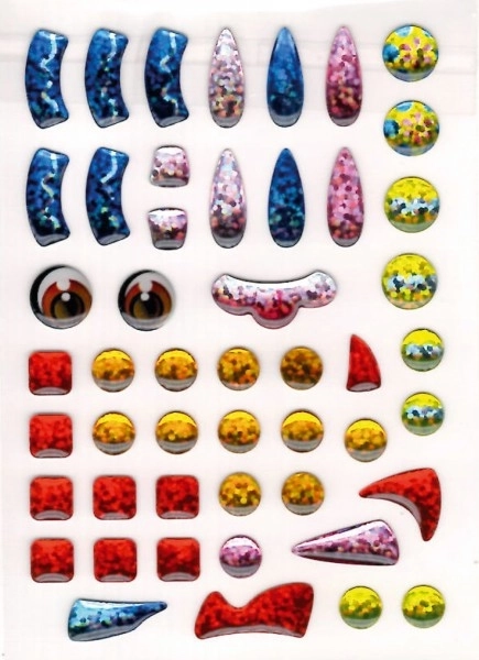 Image adhésive scintillante 15x10cm assortie en sachet