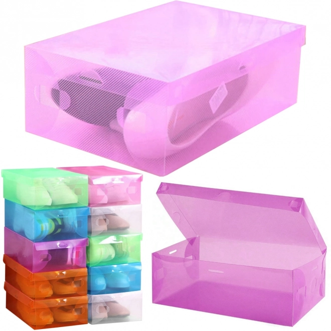 Boîtes à chaussures transparentes multicolores 10pcs