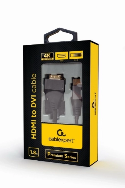 Câble HDMI vers DVI avec tressage 1,8m connecteurs dorés