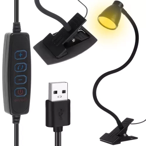Lampe de table avec pince noire Izoxis