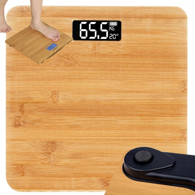 Balance numérique en bambou électronique jusqu'à 180 kg