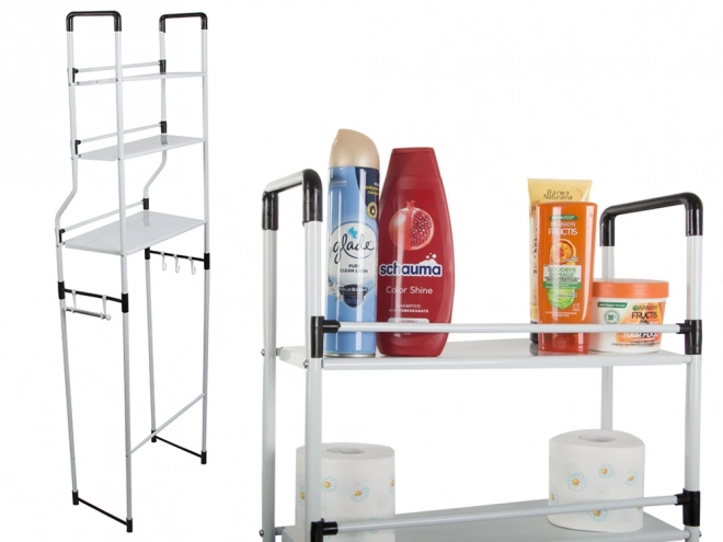 Étagère de salle de bain avec organiseur et trois étagères