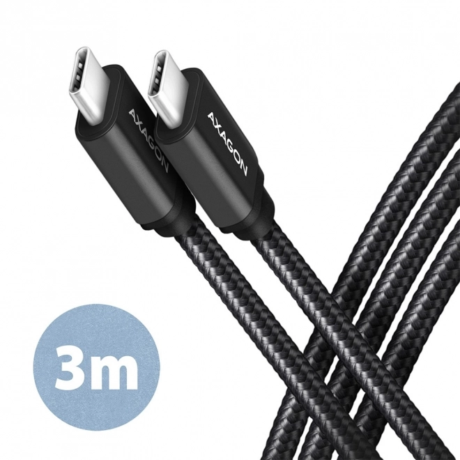 Câble USB-C à USB-C 3m, Power Delivery 60W, flexible tressé