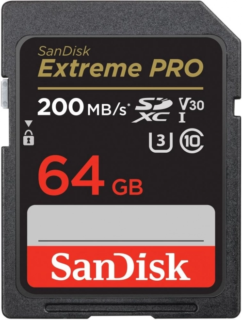 Carte mémoire SANDISK EXTREME PRO SDXC 64GB 200/90 MB/s UHS-I U3 (SDSDXXU-064G-GN4IN)