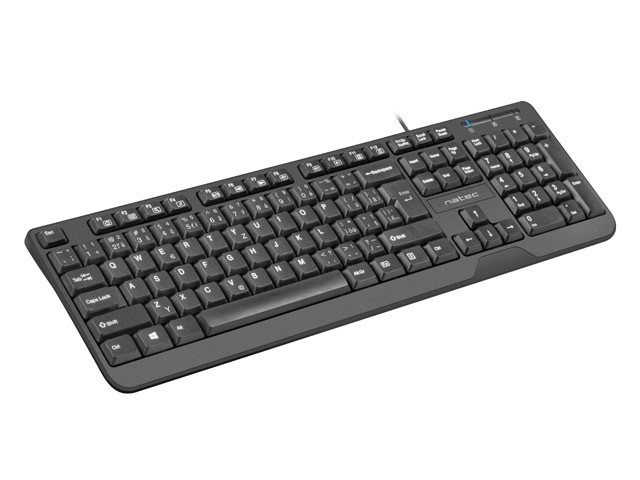 Clavier Natec Trout Slim USB CZ/SK 1.8m noir