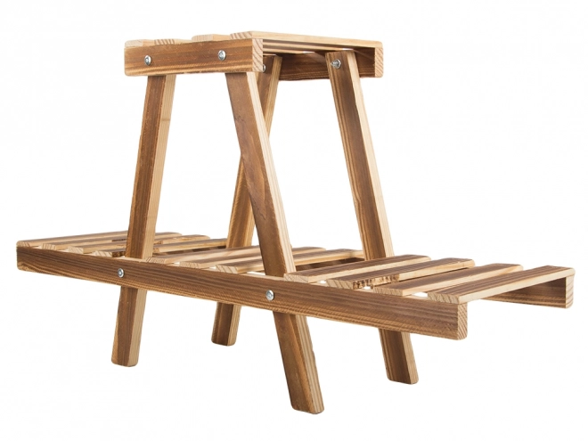 Support en bois à deux niveaux pour plantes
