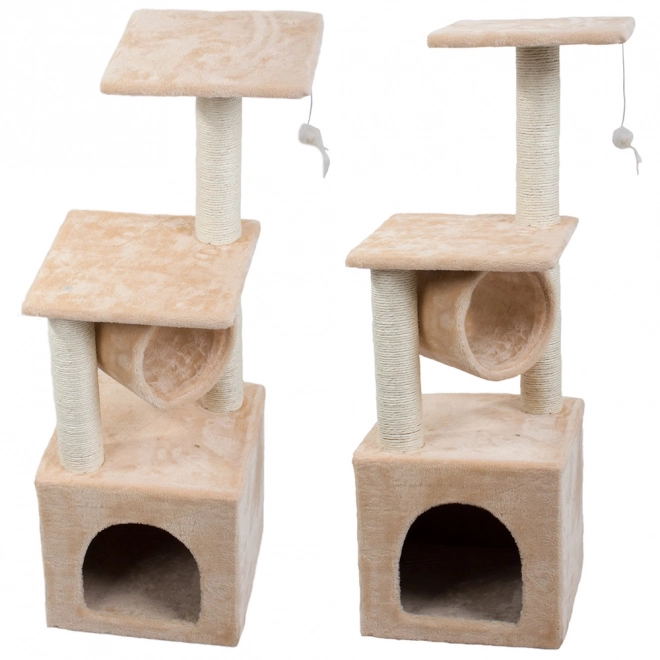 Arbre à chat griffoir maisonnette tour 92cm