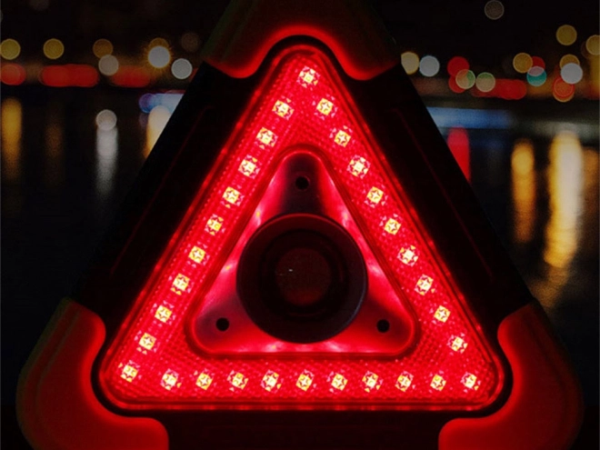 Triangle d'avertissement avec lampe LED et powerbank