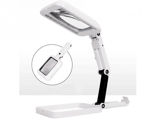 Grande loupe pliante de bijoutier avec 18 LED