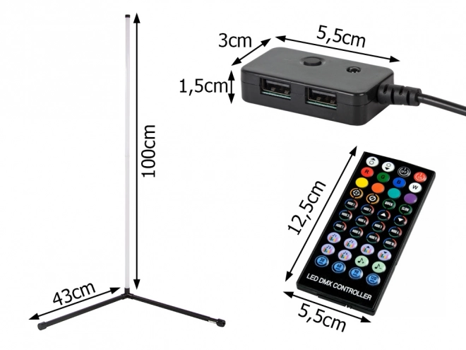 Lampe LED RGB d'angle avec télécommande et application