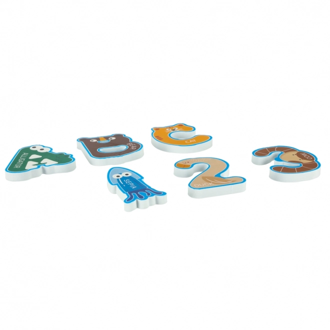 Lettres et chiffres en mousse pour le bain
