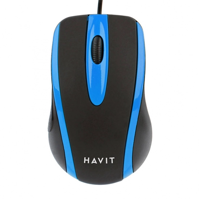 Souris optique Havit noire et bleue