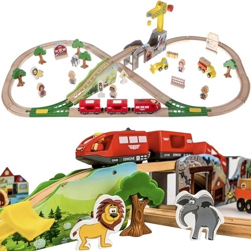 Circuit de train en bois Kruzzel 22495