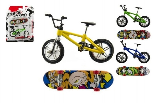 Roue + skateboard à doigts en plastique à visser 10 cm sur carte