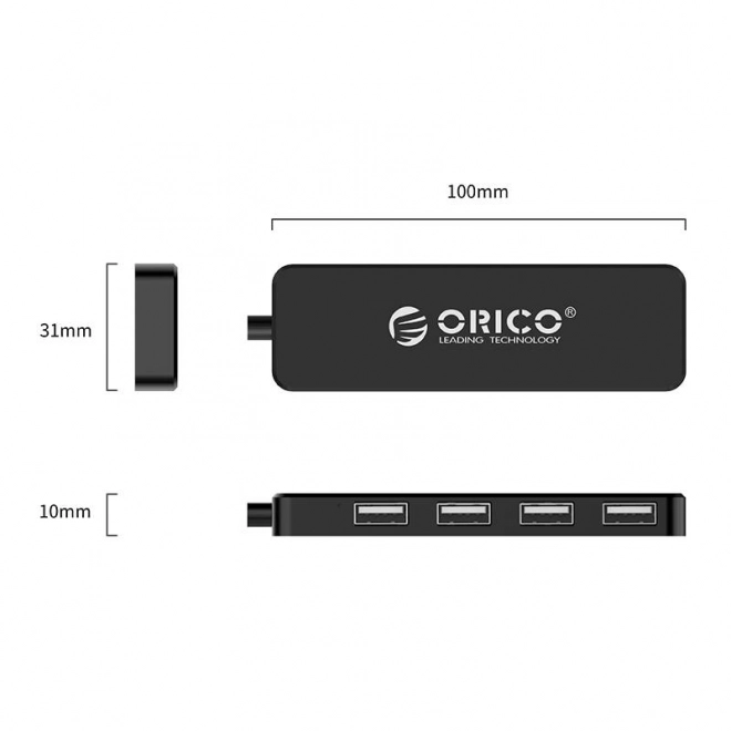 Adaptateur Orico, USB vers 4xUSB (noir)