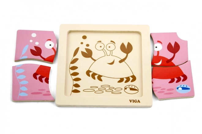 Puzzle en Bois Crabe pour les Tout-Petits