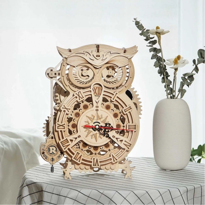 Sova - Horloge à pendule à piles - Kit de construction en bois 3D