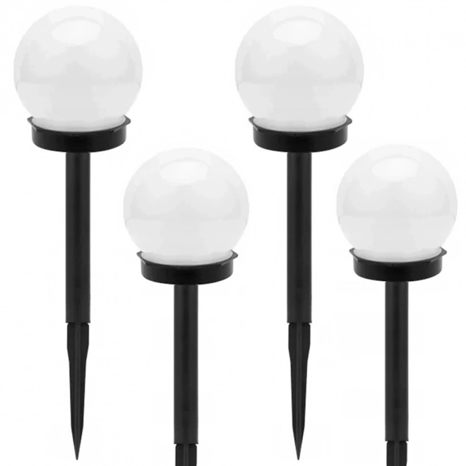 Lampes de jardin solaires boules blanches avec éclairage LED