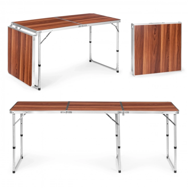 Table de camping pliant 180 x 60 cm marron