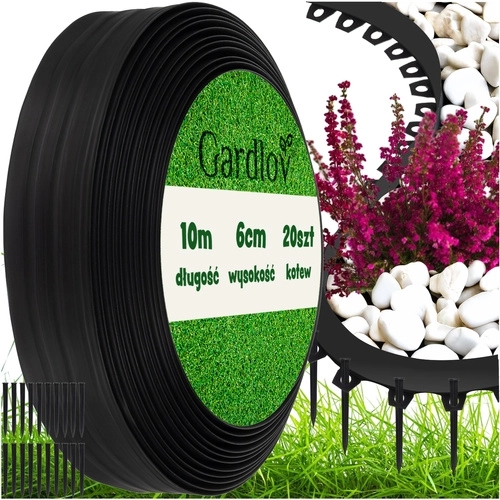 Bordure de jardin 6 cm x 10 m noire