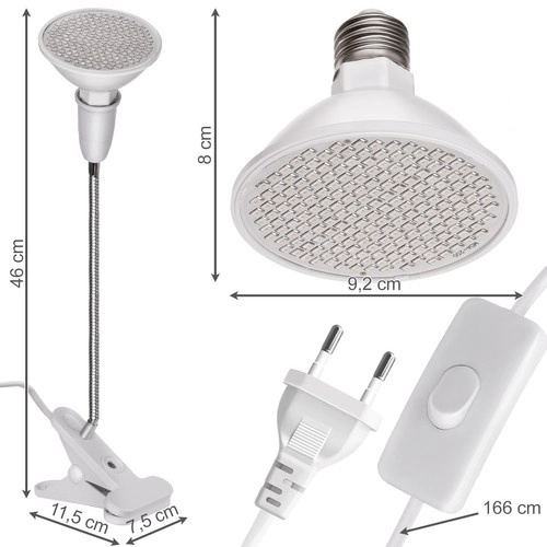 Lampe LED pour croissance des plantes 200 LED E27