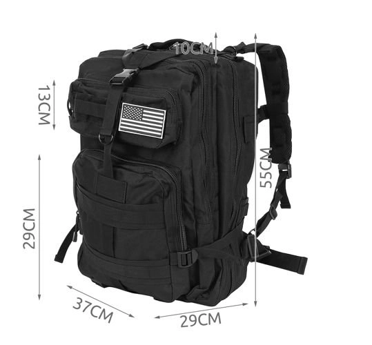 Grand sac à dos militaire noir XL