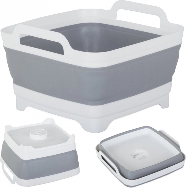 Bassine en silicone pliable avec poignée et bouchon 8 l