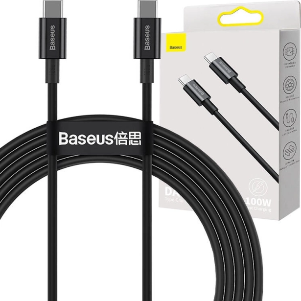 Baseus câble de charge rapide USB‑C vers USB‑C 100 W, 1 m noir