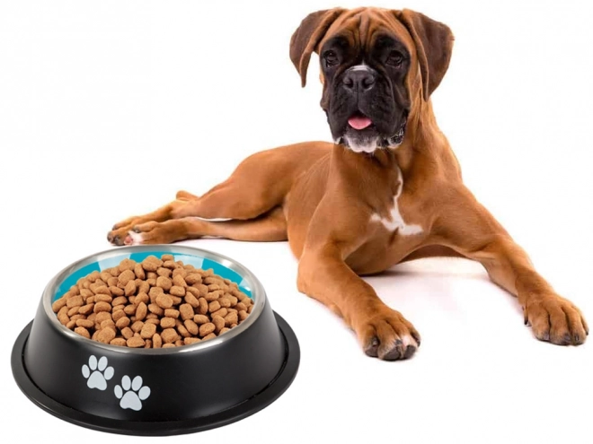Bol antidérapant pour chiens en acier inoxydable 1l