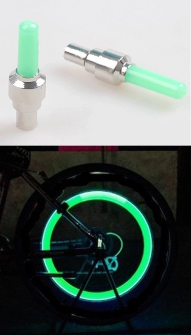 Embouts lumineux pour valves 2 pièces vertes
