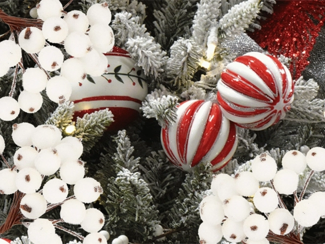 Décorations de Noël Rowan Blanc Givré 5 pcs