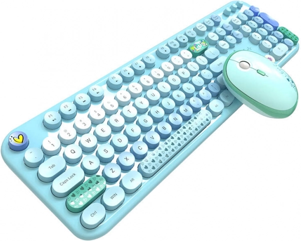 MOFII Lovely Ensemble Clavier et Souris Sans Fil (Bleu)