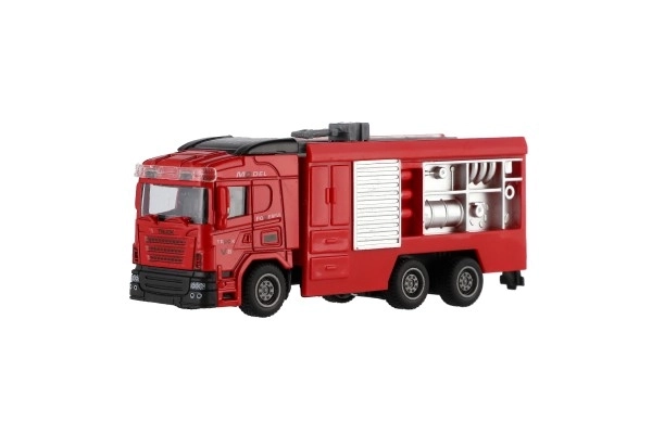 Camion de pompiers en plastique 13-16cm à rétrofriction 3 types 12pcs en boîte