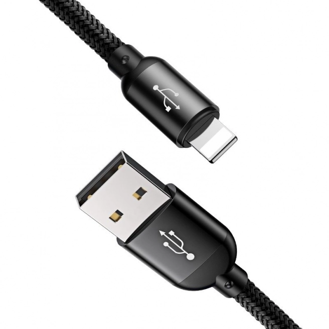 Baseus câble USB rapide 3 en 1 avec connecteurs Type C / Lightning / Micro 3A 1,2M - noir