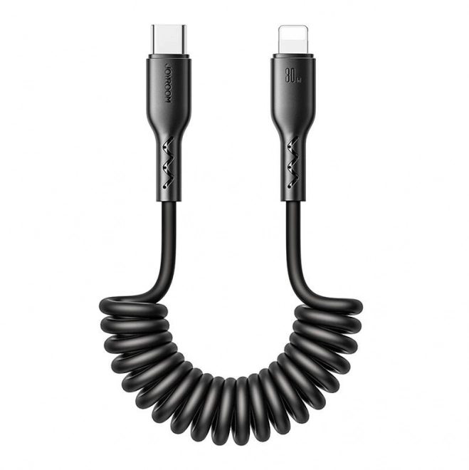 Câble de recharge rapide pour voiture Joyroom Type-C vers Lightning série Easy-Travel 30W 1,5 m, enroulé (noir)