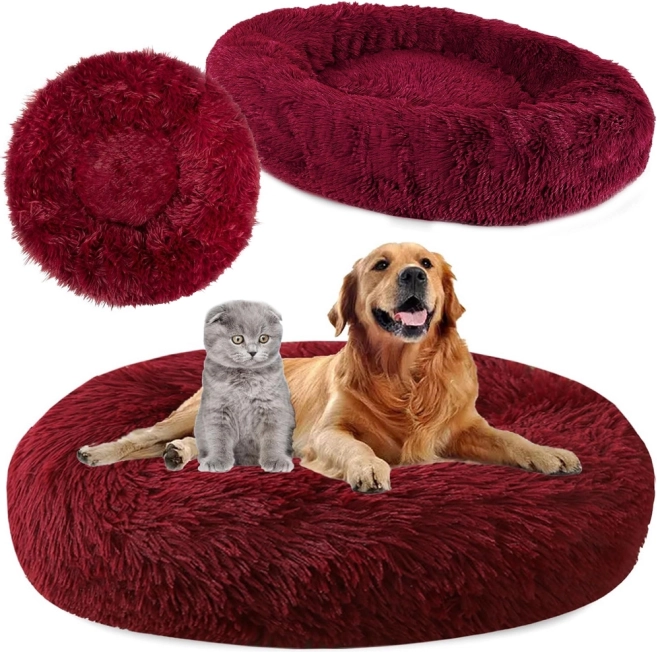 Panier douillet pour chats coussin moelleux pour canapé 80 cm – bordó