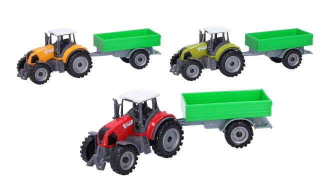 Tracteur avec remorque en métal
