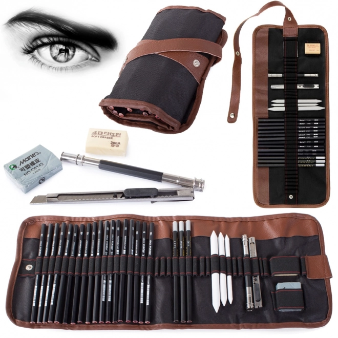 Ensemble de croquis professionnel avec valise