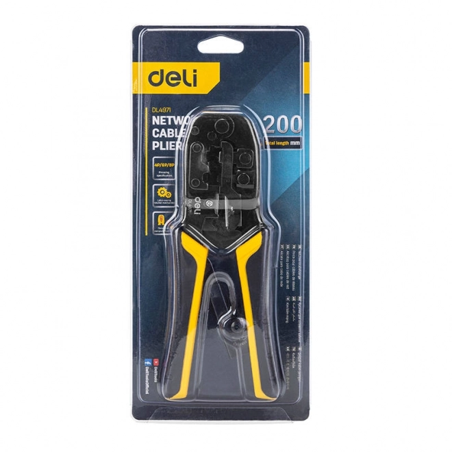 Outils Deli EDL4971 Pinces à sertir pour connecteurs Ethernet, 4/6/8P, RJ45/RJ14/RJ12/RJ9