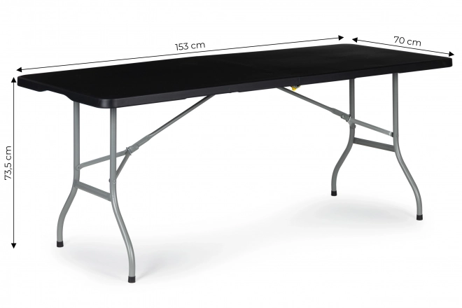 Table de banquet pliante de jardin 153 cm - noir