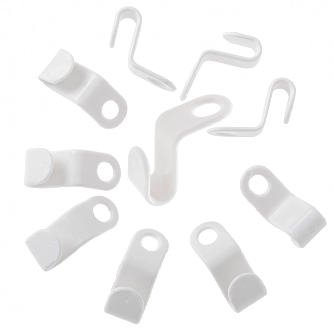 Crochets en plastique blancs pour l'organisation de l'armoire, 10 pcs