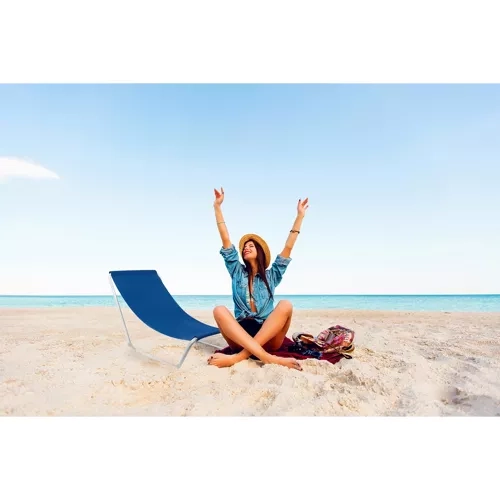 Chaise longue pliante de camping bleue - Malatec