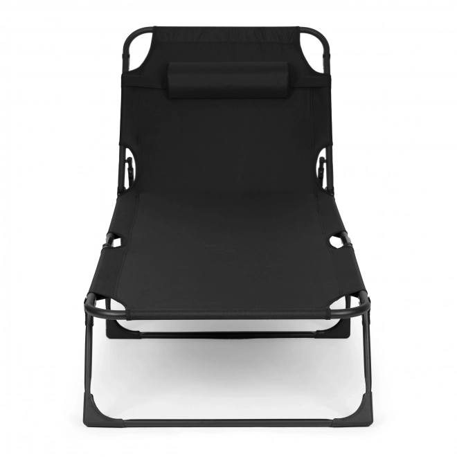 Chaise longue de jardin avec coussin noir MultiGarden