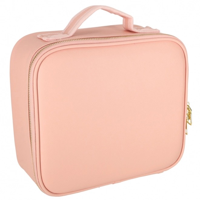Trousse cosmétique avec miroir LED rose