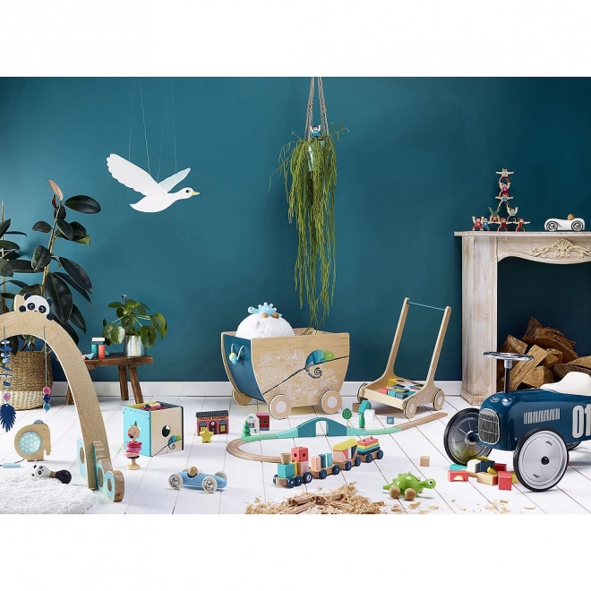Vilac Voiture en bois Grand prix vintage bleu clair