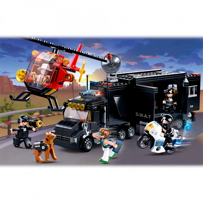 Sluban Police M38-B0659 Base mobile SWAT et voleurs en hélicoptère