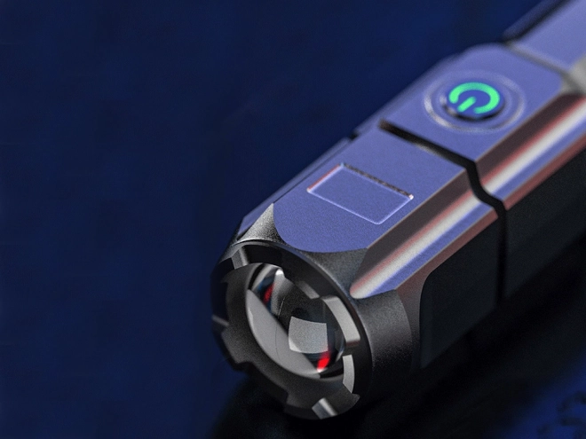 Lampe torche LED tactique rechargeable avec fonction zoom