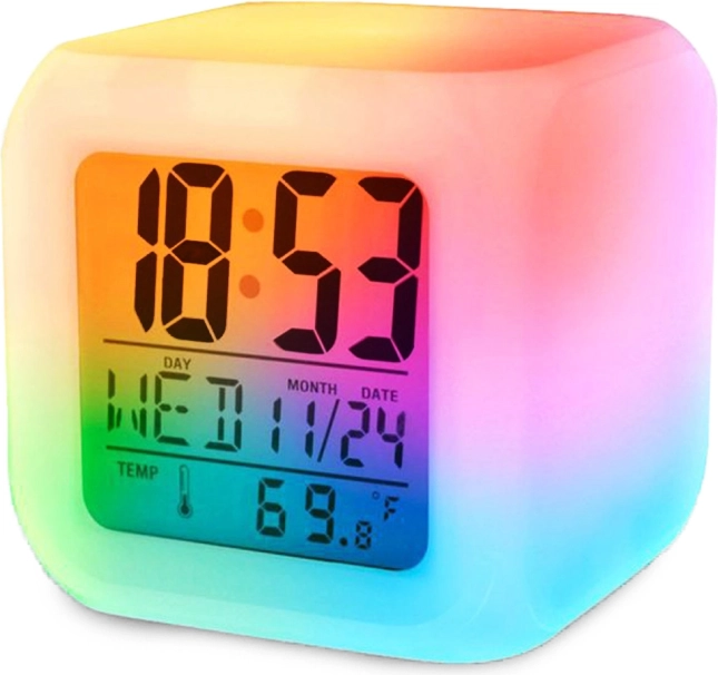 Réveil Chameleon avec thermomètre LCD et éclairage