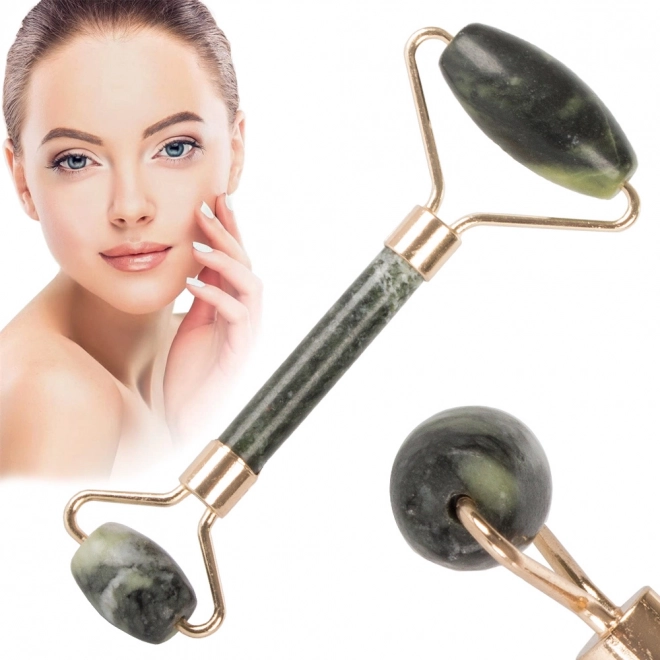 Rouleau de massage en jade pour le visage et le cou